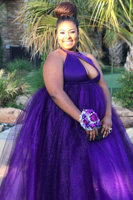 purple plus size dresses